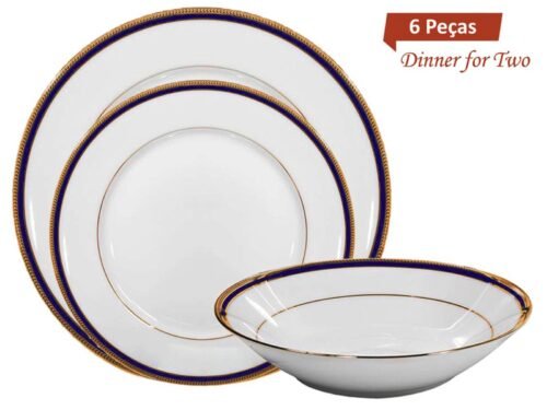 Jogo para 2 pessoas de pratos da porcelana Noritake decoração Toorak M186