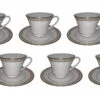 Jogo de 6 xícaras de chá com 6 pires, porcelana Noritake - Legacy Splendor 4267