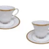 Xícaras de chá com pires para 2 pessoas, porcelana Noritake - Toorak Gold M041