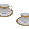 Xícaras de café com pires para 2 pessoas, porcelana Noritake - Regent Gold 4332