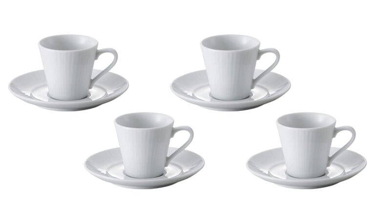 Xícaras de café com pires para 4 pessoas, porcelana Noritake - Conifere 1708