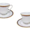 Xícaras de chá com pires para 2 pessoas, porcelana Noritake - Toorak Blue M186
