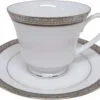 15209984698_jogo-xicaras-pires-cha-porcelana-fina-noritake-regent-platinum-4333L.jpg Xícaras de chá com pires para 2 pessoas, porcelana Noritake - Regent Platinum 4333