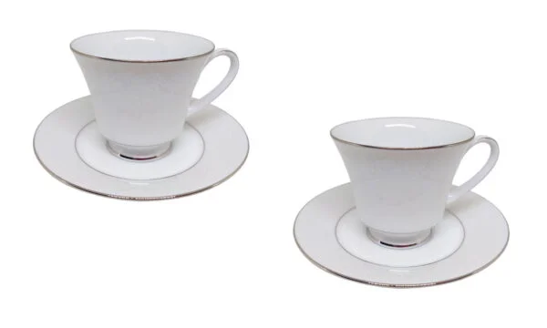 Xícaras de chá com pires para 2 pessoas, porcelana Noritake - Tahoe 2585