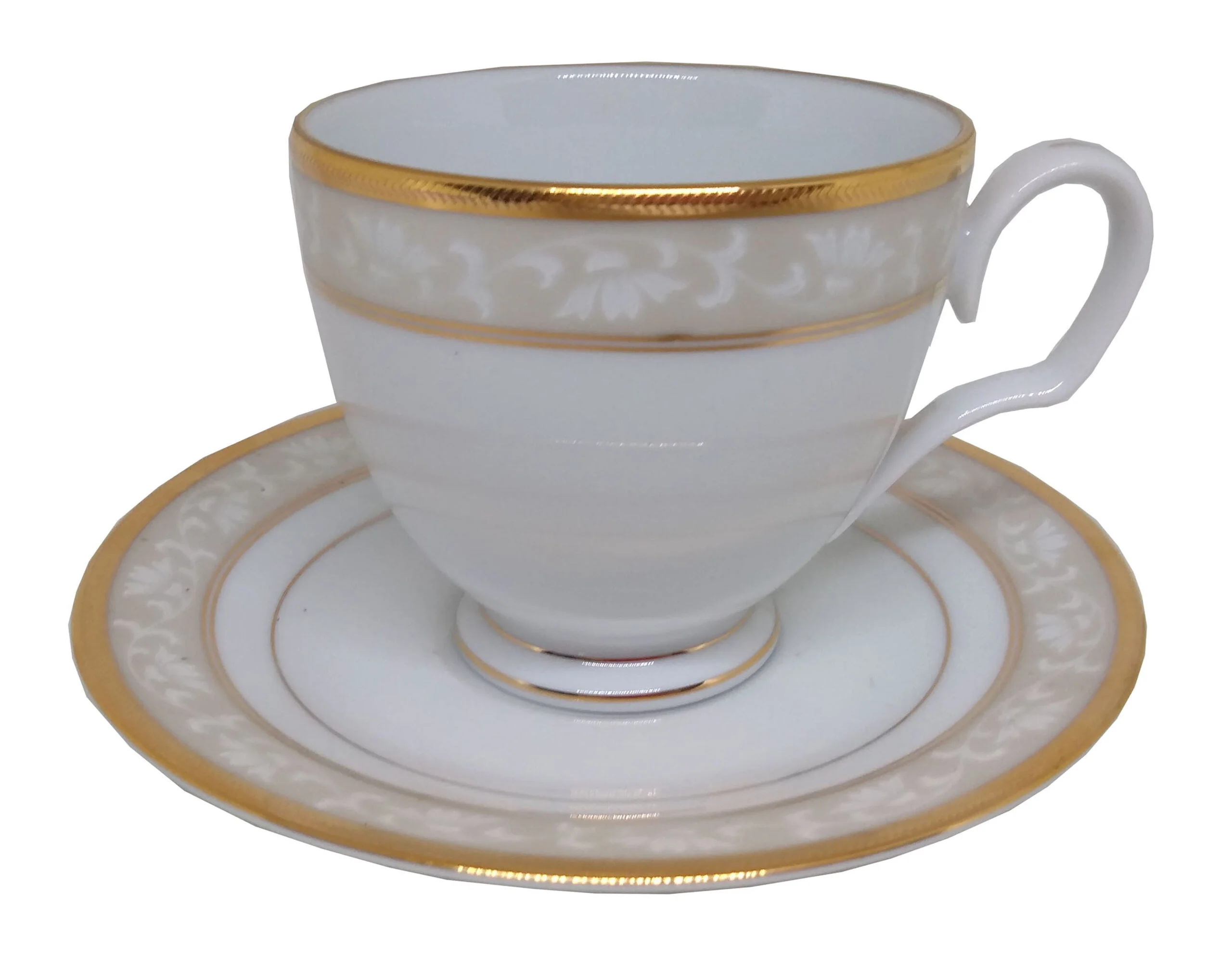 Xícaras de chá com pires para 2 pessoas, porcelana Noritake - Brunswick Gold 4363