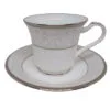 Jogo de 6 xícaras de chá com 6 pires, porcelana Noritake - Silver Palace 4773