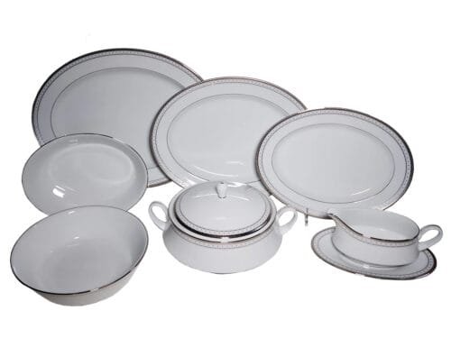 1703 Acessórios Jogo de acessórios de servir 9 peças, porcelana Noritake - Rochester Platinum 1703