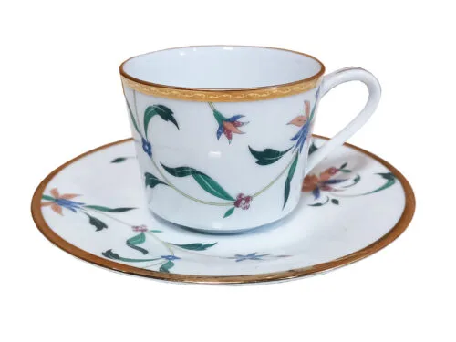 Xícaras de café com pires para 2 pessoas, porcelana Noritake - Bountiful Garden M667