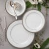 Jantar para 2 pessoas com 6 peças, porcelana Noritake - Charlotta Platinum 1771