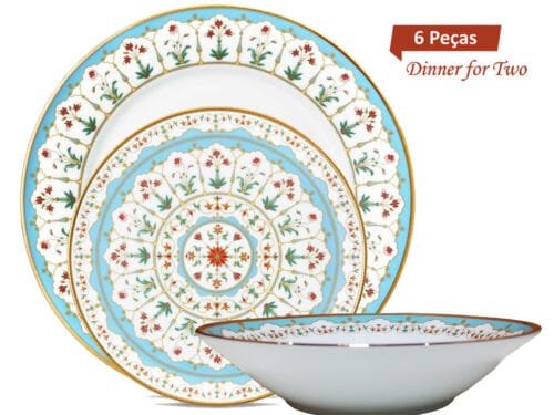 Jantar para 2 pessoas com 6 peças, porcelana Noritake - Royal Blossom M685