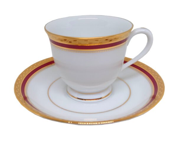 Xícaras de café com pires para 2 pessoas, porcelana Noritake - Cecile Gold 4359