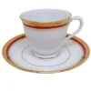 Jogo de 6 xícaras de café com 6 pires, porcelana Noritake – Cecile Gold 4359