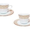 Xícaras de café com pires para 2 pessoas, porcelana Noritake - Trocadero Gold 1787