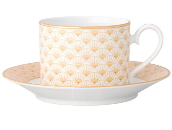 Xícaras de chá com pires para 2 pessoas, porcelana Noritake - Trocadero Gold 1787