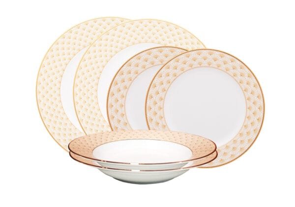 Jantar para 2 pessoas com 6 peças, porcelana Noritake - Trocadero Gold 1787