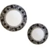 Jogo de pratos e xícaras em porcelana BONE CHINA, com 2 Estampas Exclusivas – Elegância e Charme à Sua Mesa!