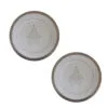 Jogo de 2 pratos de sobremesa em porcelana fina, com Estampa Exclusiva Natalina – Elegância e Charme.