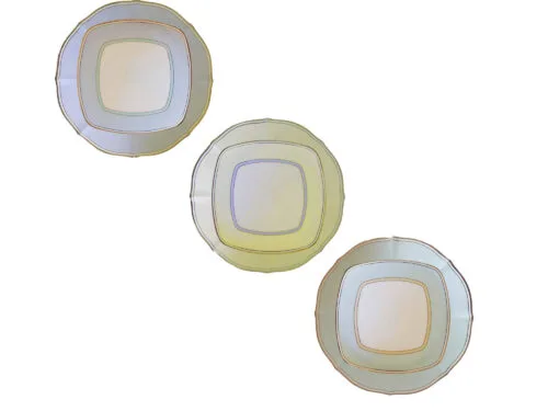 Jogo de pratos para três pessoas em porcelana fina, com Estampa Exclusiva – Elegância e Charme.