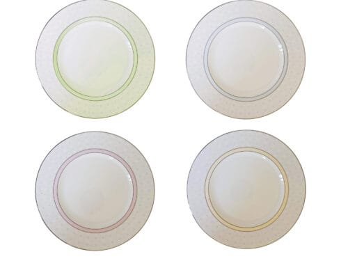 7995 Jogo de pratos de sobremesa grandes em porcelana, com Estampa Exclusiva – Elegância e Charme à Sua Mesa!