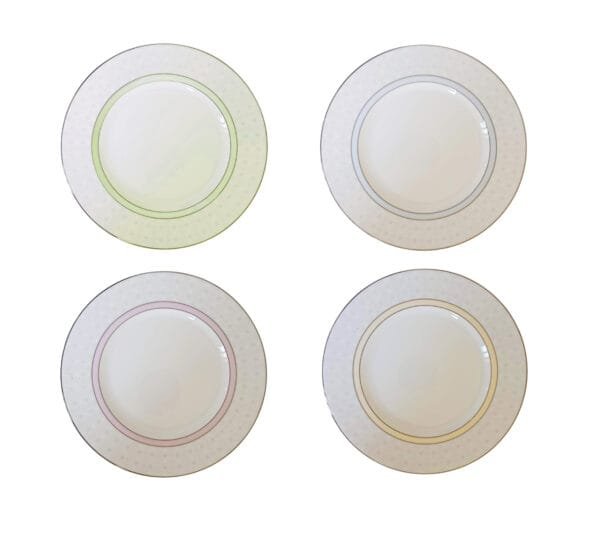 7995 Jogo de pratos de sobremesa grandes em porcelana, com Estampa Exclusiva – Elegância e Charme à Sua Mesa!