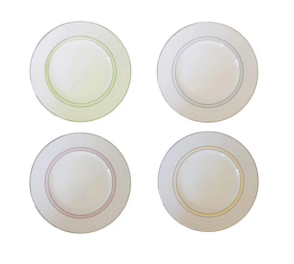 Jogo de pratos de sobremesa grandes em porcelana, com Estampa Exclusiva – Elegância e Charme à Sua Mesa!