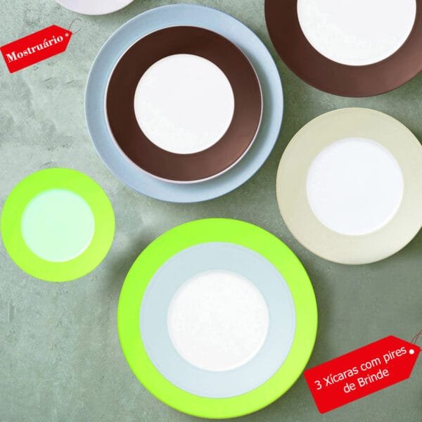 Montagem Coleção Alta1 Jogo de pratos para quatro pessoas em porcelana FINE CHINA, com 4 Estampas Exclusivas – Elegância e Charme.